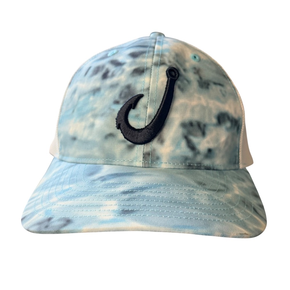 Richardson Keystone Light Fish Hook Tie Dye Trucker Hat Blue White Snapback 873